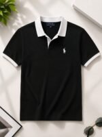 Ralph Lauren Black Premium Cotton Polo T-Shirt