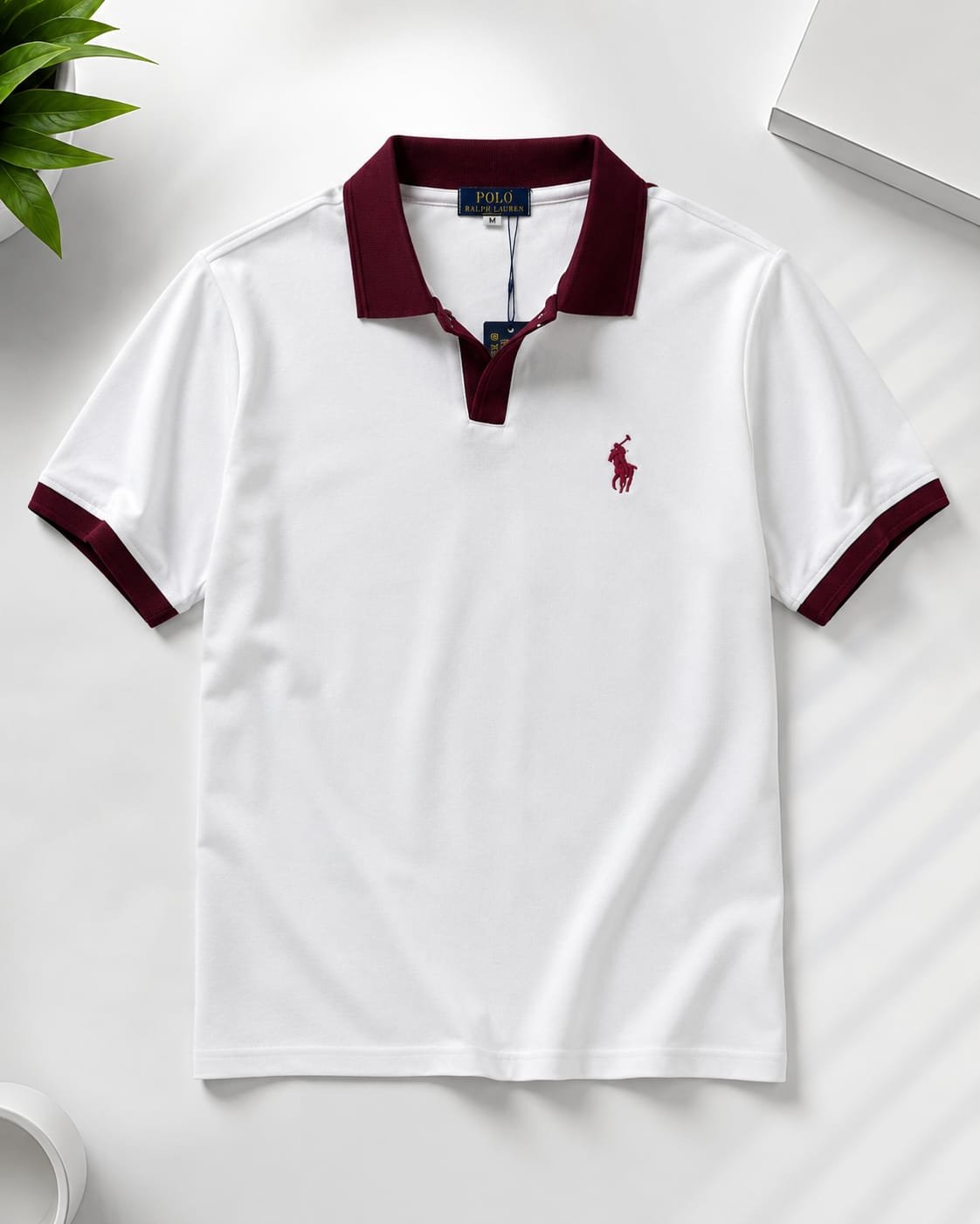 Ralph Lauren White Premium Cotton Polo T-Shirt